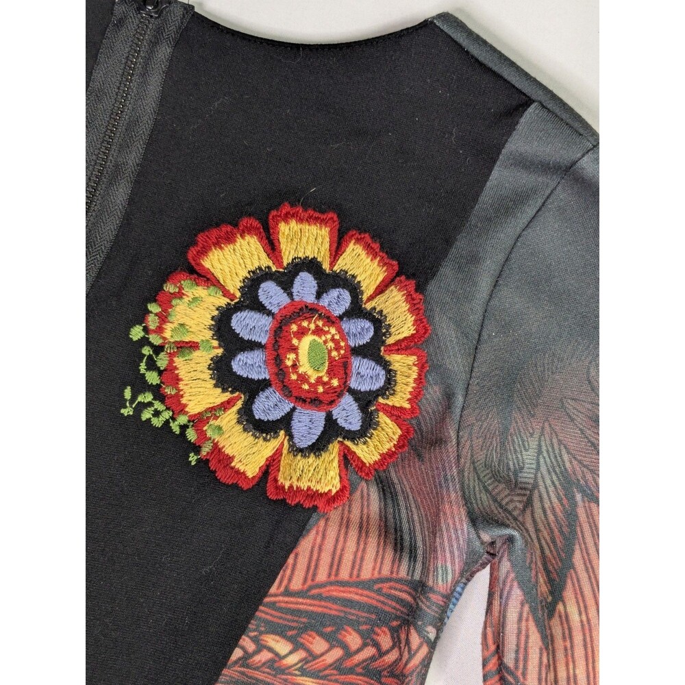 Desigual Tenfort Ponte Bohemian Dress Womens Multicolor Boho Grunge MiniSmall - Picture 11 of 16